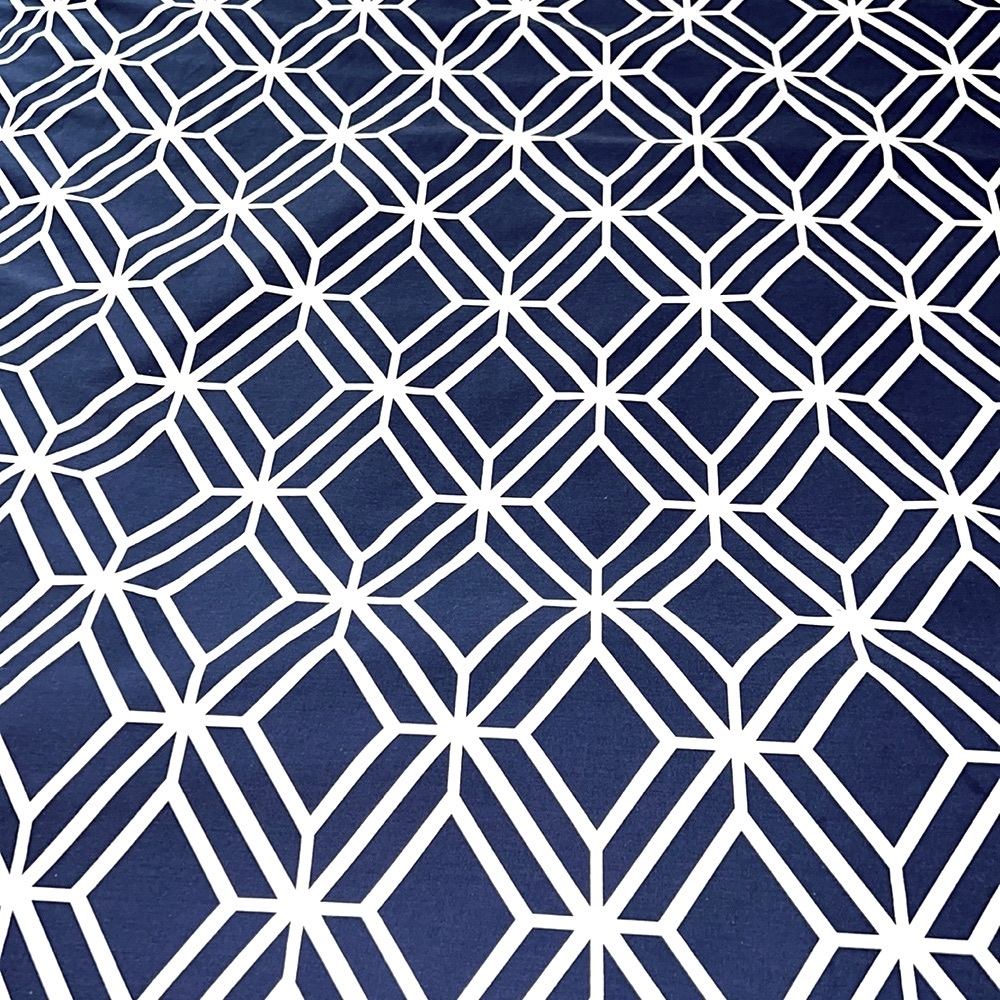 Pottery Barn Dorm/Teen duvet, sham twin blue navy white geometric pattern. - Picture 3 of 8